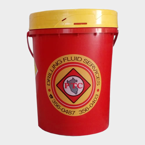 balde rojo con tapa amarilla de mineral controlador de filtrado polytrol tm 